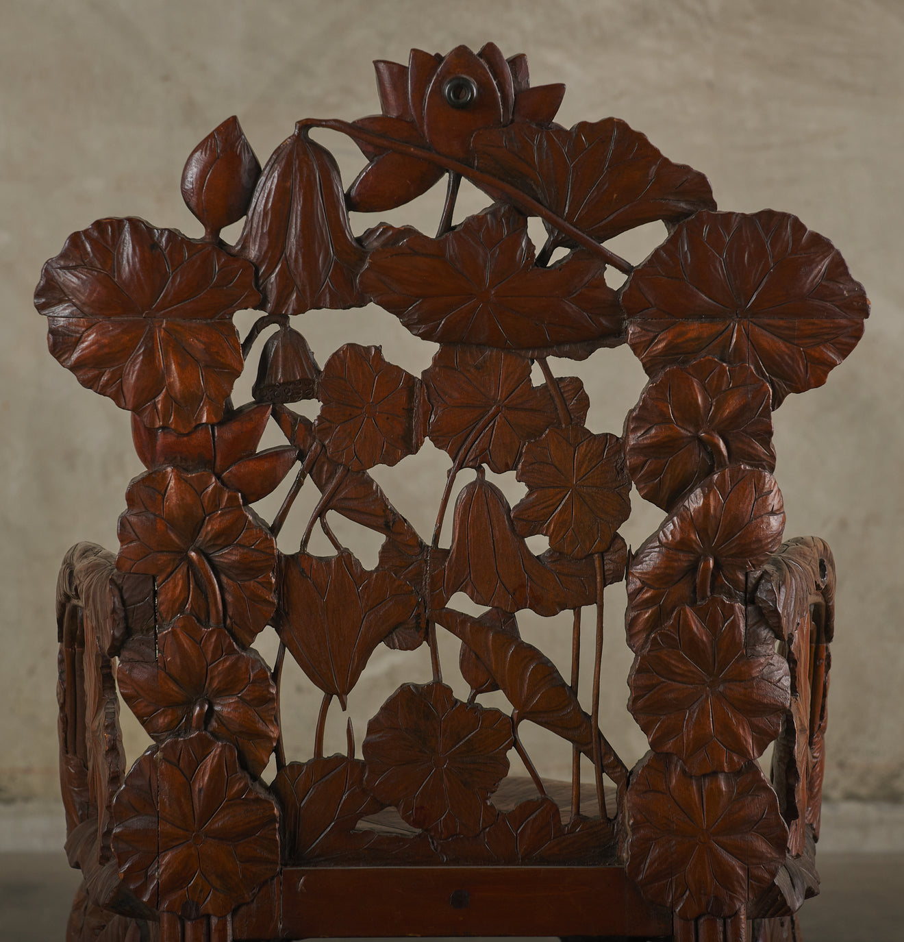 PAIR OF ITALIAN 'STILE LIBERTY' CARVED WALNUT ARM CHAIRS
